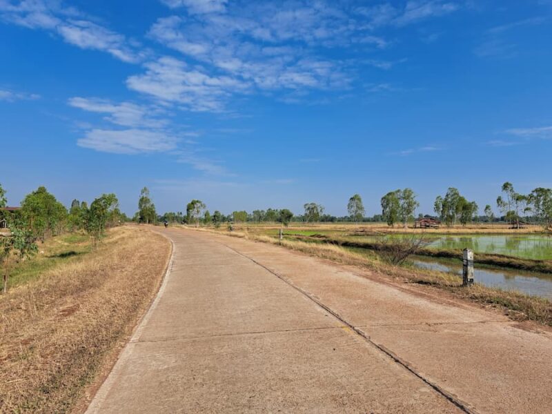 Eenzaam fietsen door het landschap © Bert Sitters