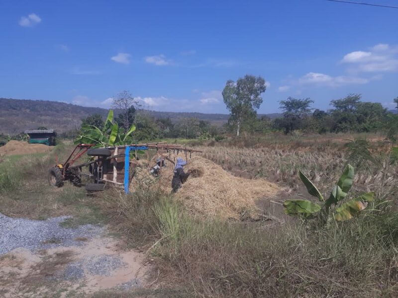 Het zuiden van de provincie Nong Bua Lamphu 7 De laadbak achter een Thais trekkertje laat men kantelen © Bert Sitters