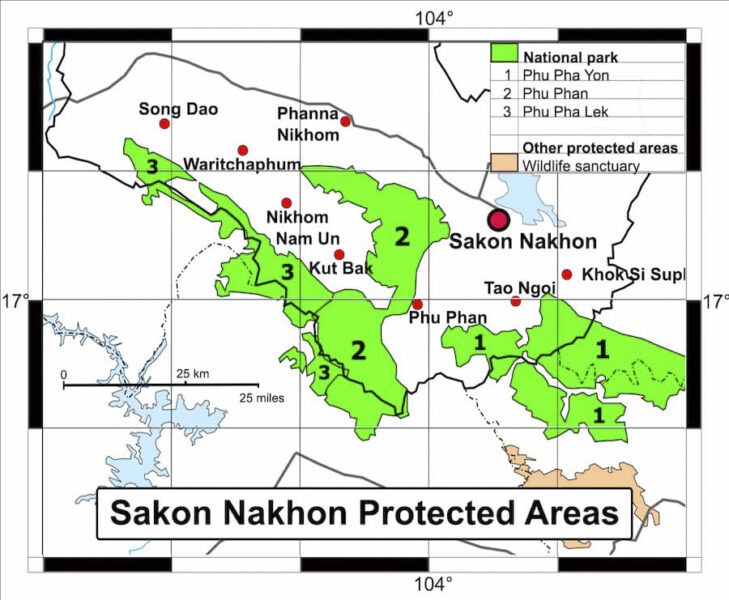 Provincie Sakon Nakhon: ongerept Thailand 7 de-nationale-parken-van-sakon-nakhon-liggen-vooral-op-de-bergruggen.
