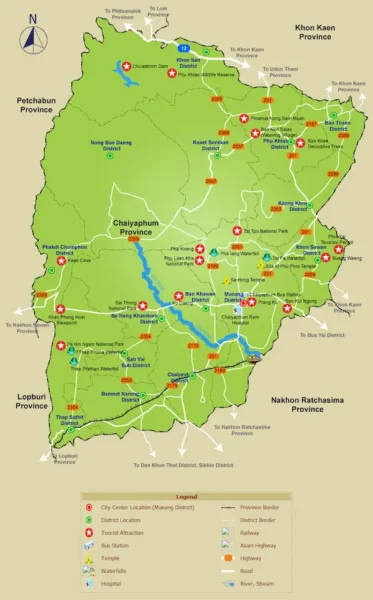 Kaart provincie Chaiyaphum