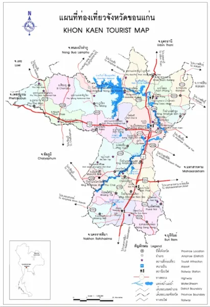 Kaart provincie Khon Kaen
